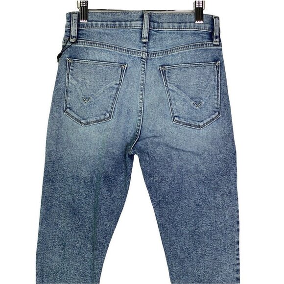Hudson Women's Barbara Super Skinny High Waist Ankle Blue Distressed Jeans SZ 25 - Picture 4 of 11